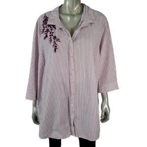 Woman Within‎ Embroidered Top Plus Size 2X 26/28